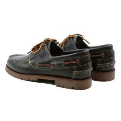 Online Chaussures bateau crampons cuir vert Homme Chaussures Bateau