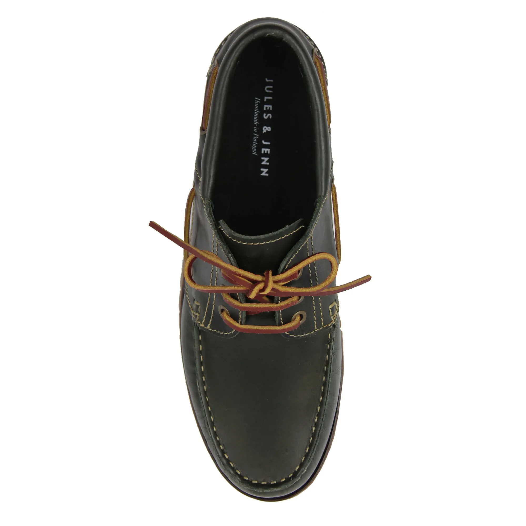 Online Chaussures bateau crampons cuir vert Homme Chaussures Bateau