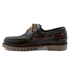 Online Chaussures bateau crampons cuir vert Homme Chaussures Bateau