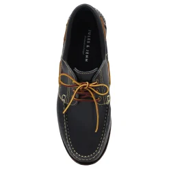 Flash Sale Chaussures bateau crampons cuir bleu Homme Fins De Série Solidaires