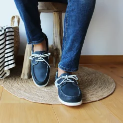 Sale Chaussures bateau cuir bleu Homme Chaussures Bateau