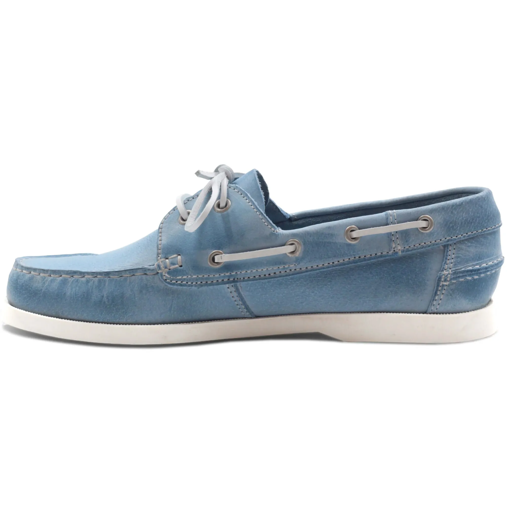 Store Chaussures bateau cuir bleu clair Homme Chaussures Bateau