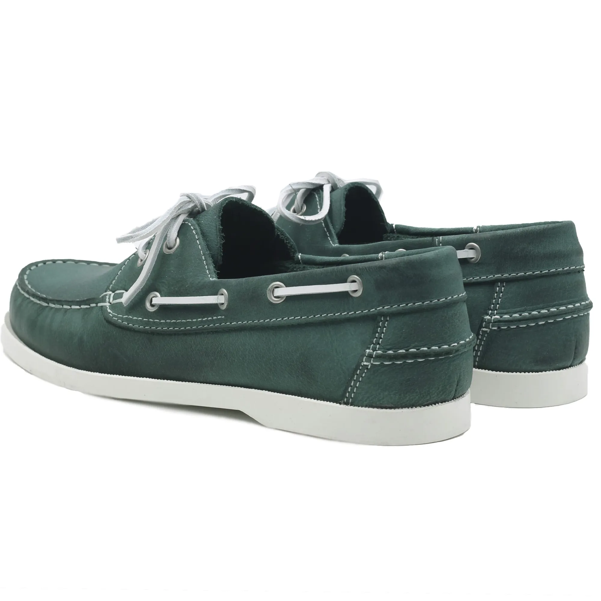 Fashion Chaussures bateau cuir vert Homme Fins De Série Solidaires