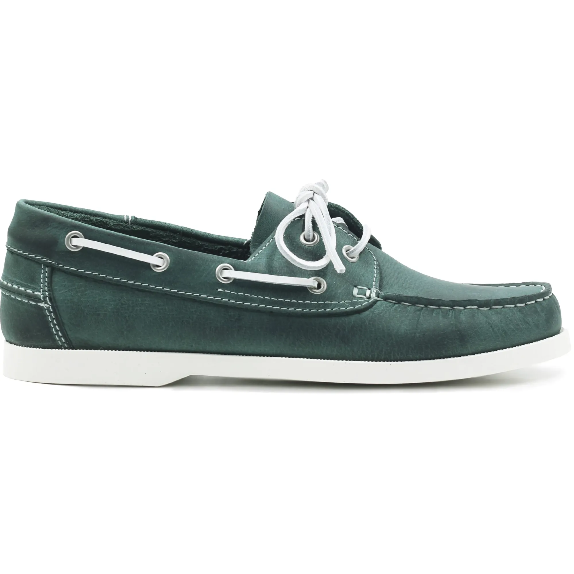 Fashion Chaussures bateau cuir vert Homme Fins De Série Solidaires