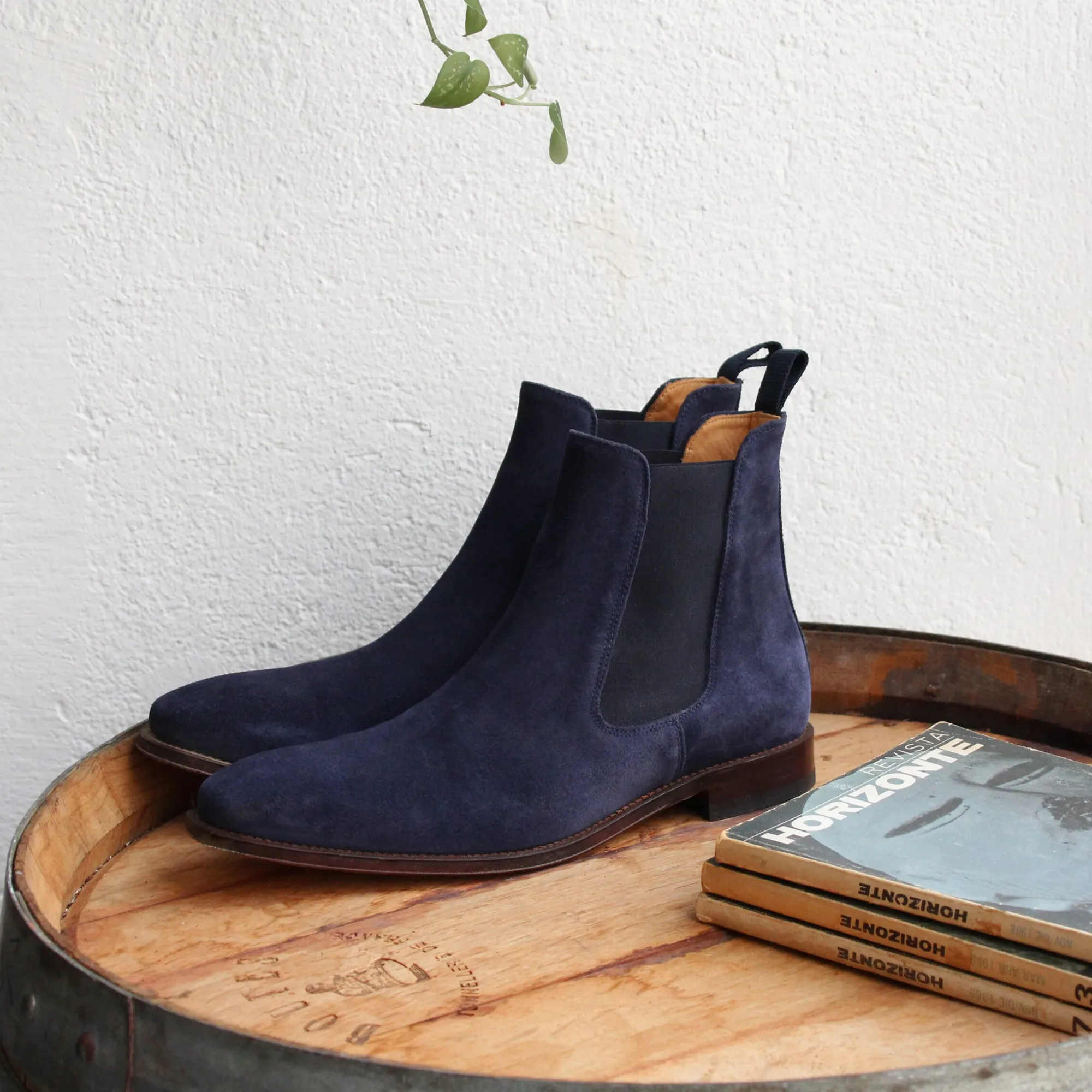 Flash Sale Chelsea boots cuir daim bleu marine Homme Boots