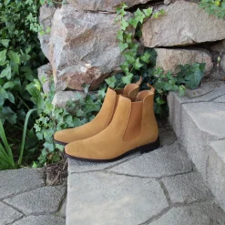 Cheap Chelsea boots cuir daim Homme Fins De Série Solidaires