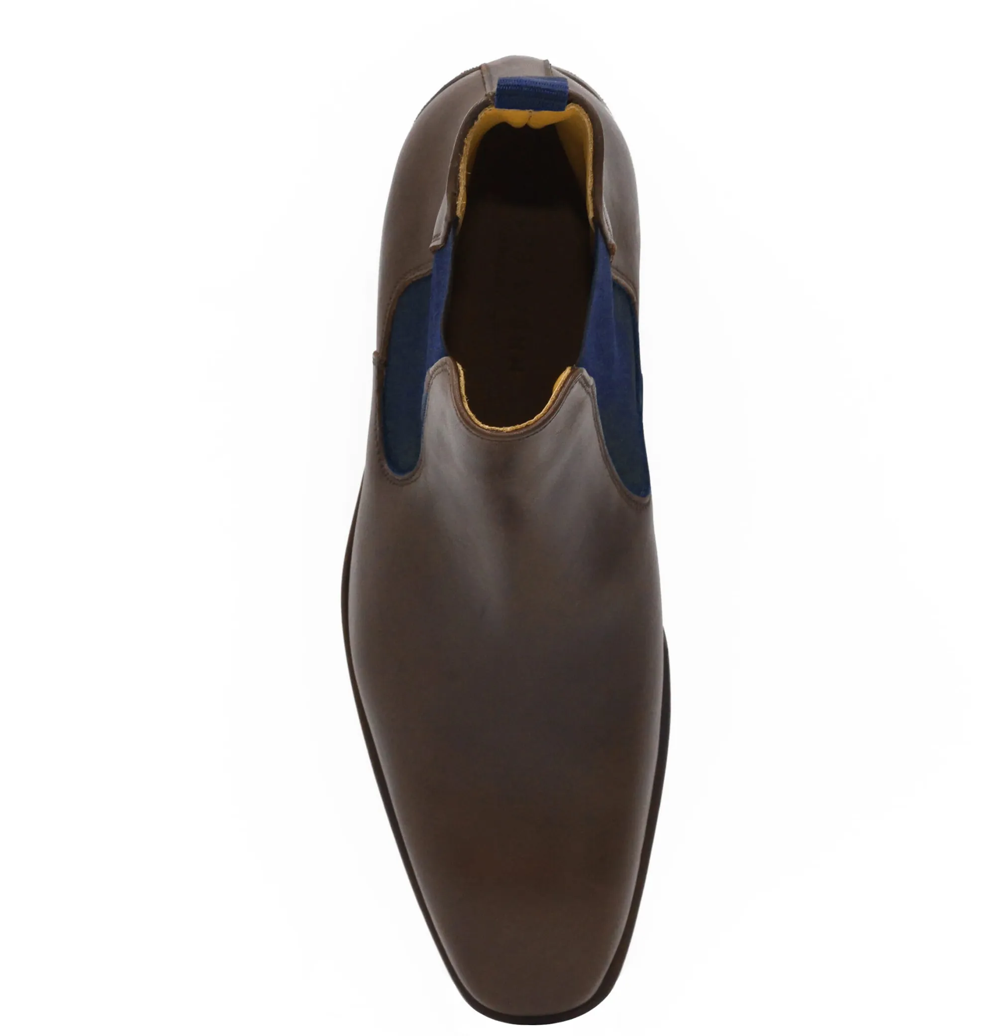 Store Chelsea boots cuir marron bleu Homme Fins De Série Solidaires