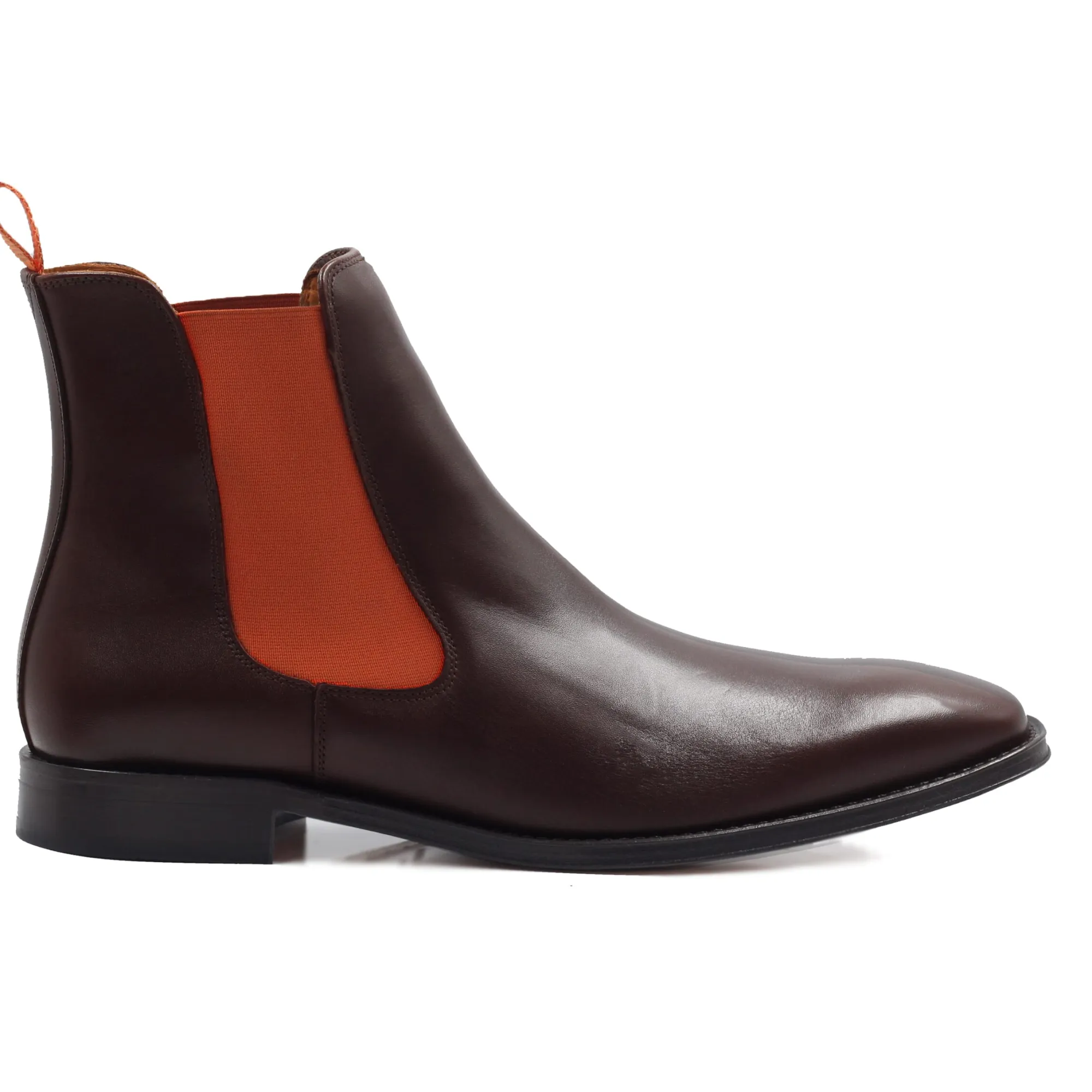 Outlet Chelsea boots cuir marron orange Homme Boots