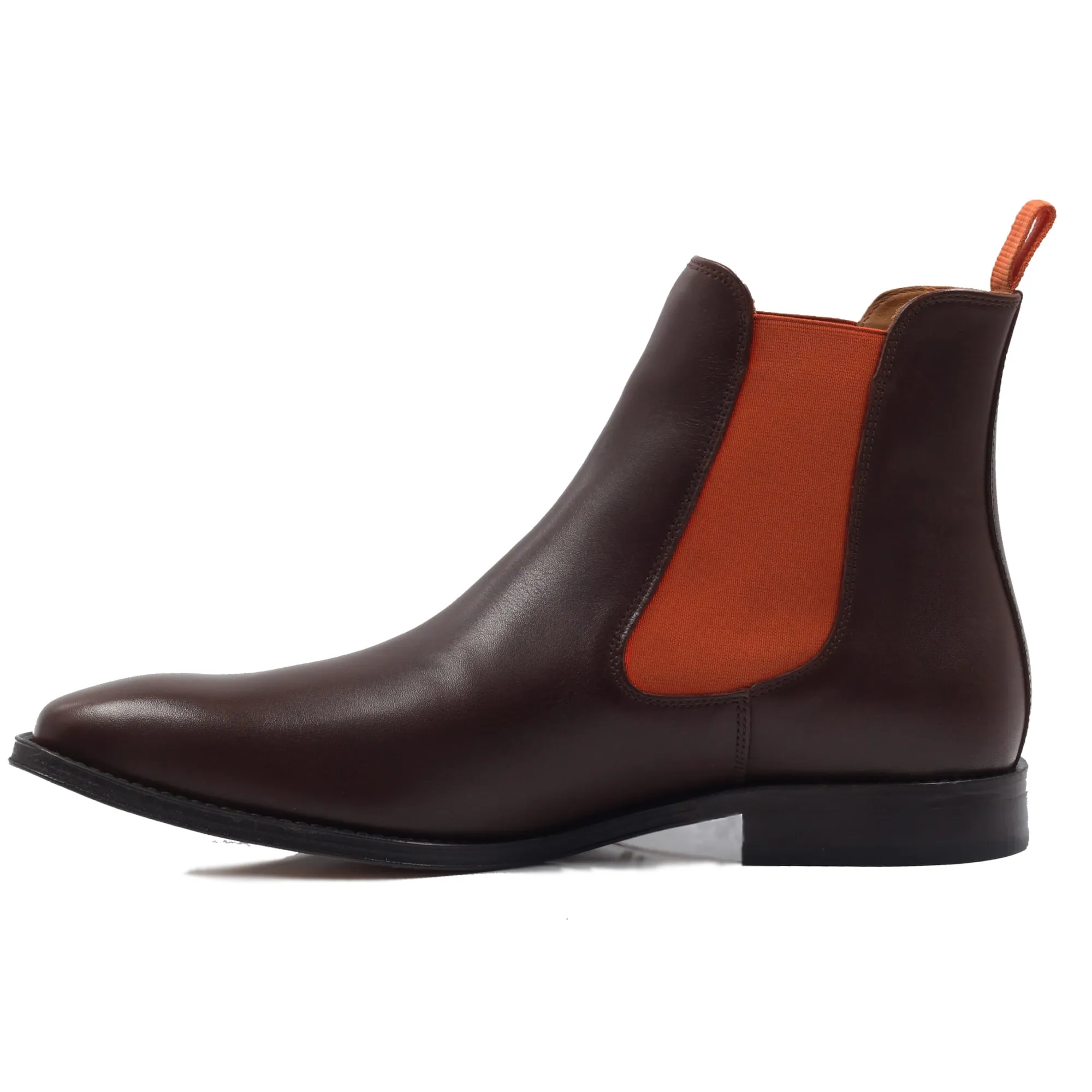 Outlet Chelsea boots cuir marron orange Homme Boots
