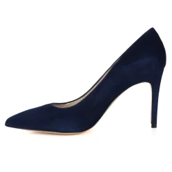 Cheap Escarpins cuir daim bleu marine Femme Escarpins