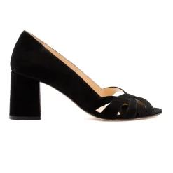 Cheap Escarpins découpe cuir daim Femme Sandales|Escarpins