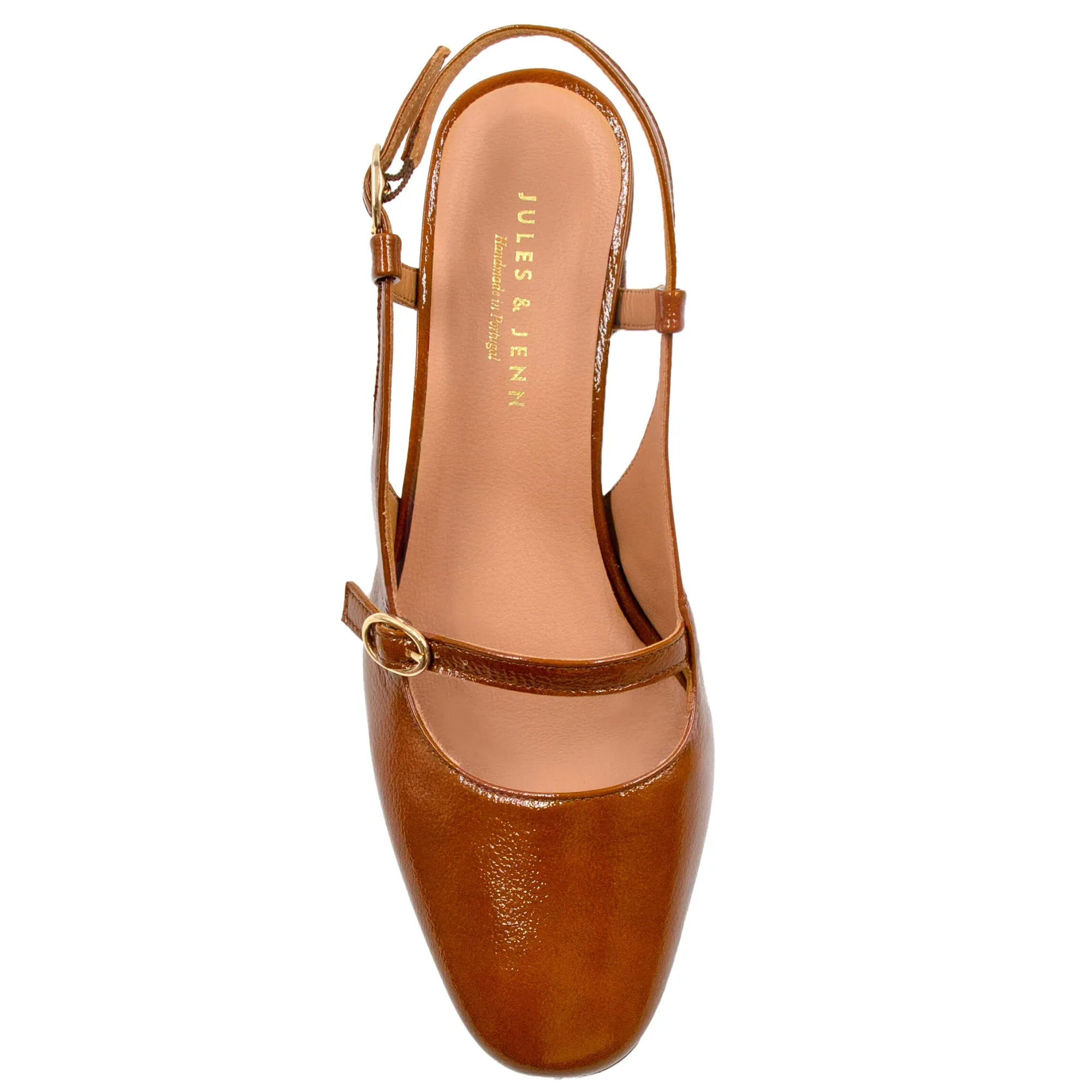 Outlet Escarpins slingback cuir vernis Femme Sandales|Escarpins
