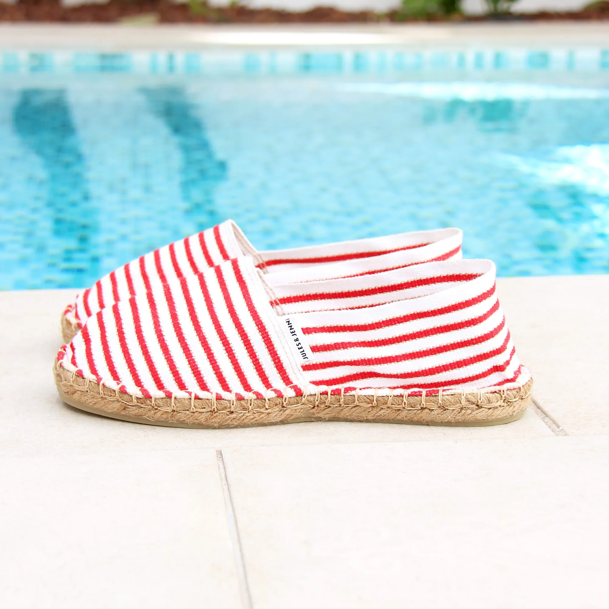 Cheap Espadrilles toile coton rouge & doré Femme Dressing Recyclé|Espadrilles