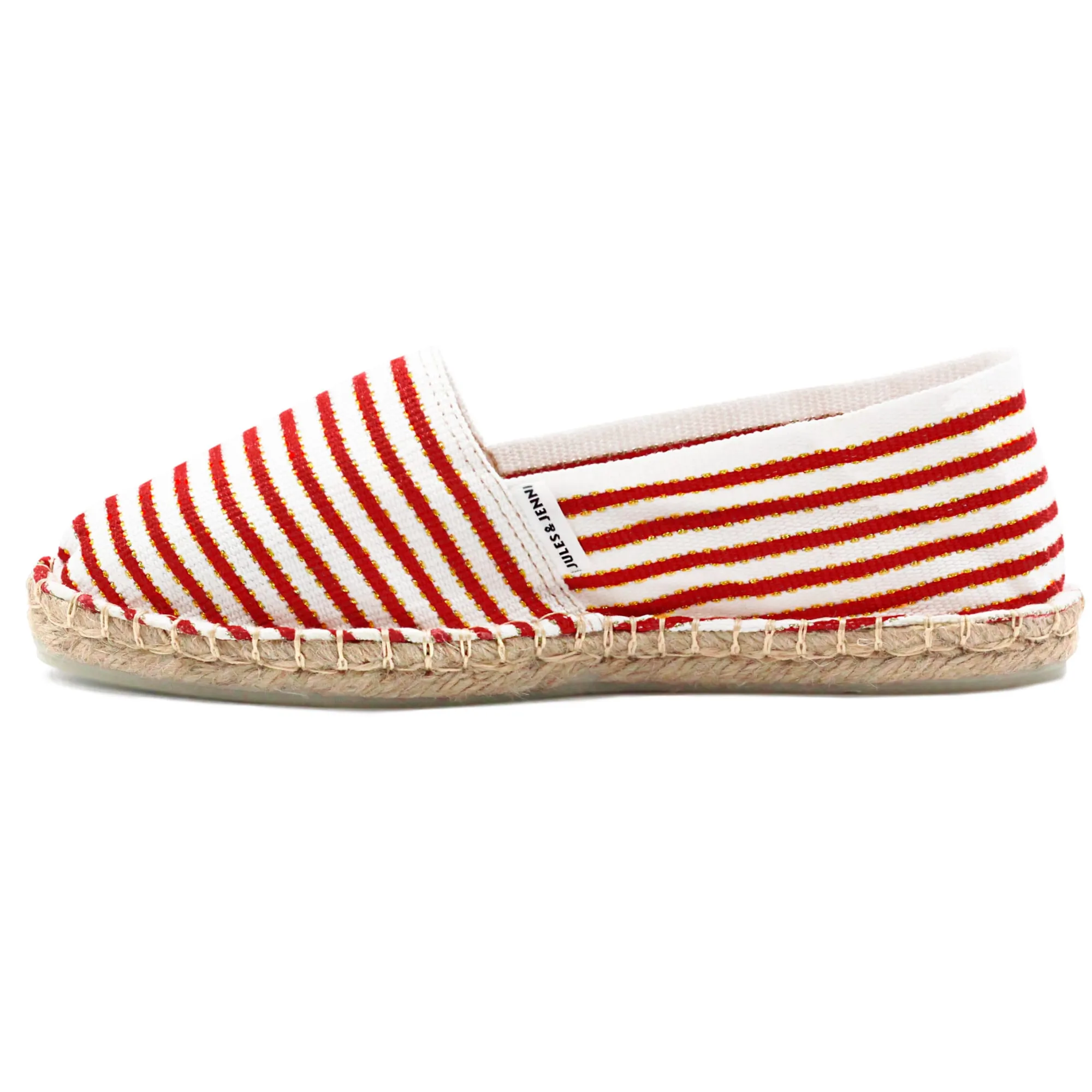 Cheap Espadrilles toile coton rouge & doré Femme Dressing Recyclé|Espadrilles