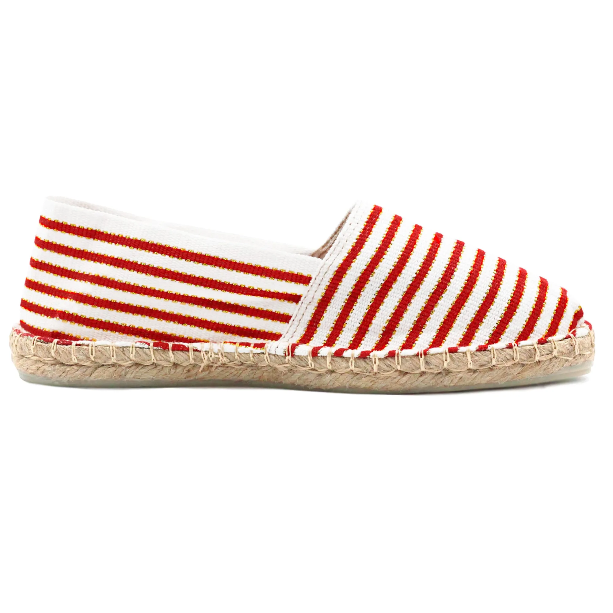 Cheap Espadrilles toile coton rouge & doré Femme Dressing Recyclé|Espadrilles