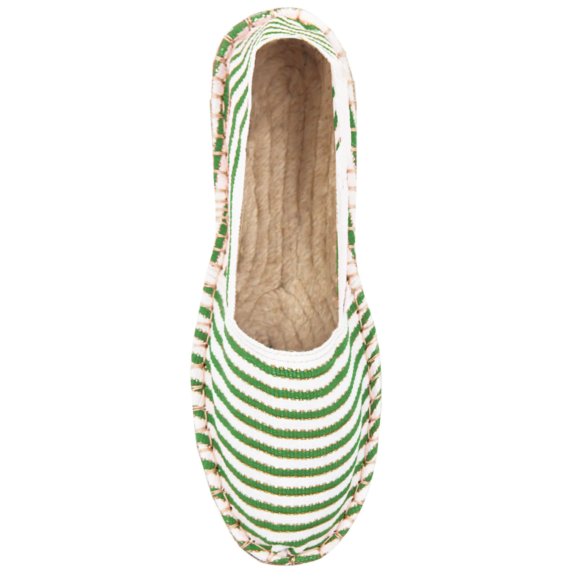 Outlet Espadrilles toile coton vert doré Femme Dressing Recyclé|Espadrilles