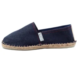 Clearance Espadrilles toile jean en chanvre bleu Femme Espadrilles