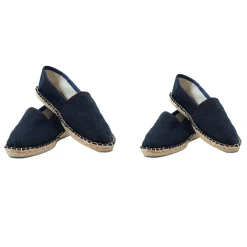Clearance Espadrilles toile jean en chanvre bleu Femme Espadrilles