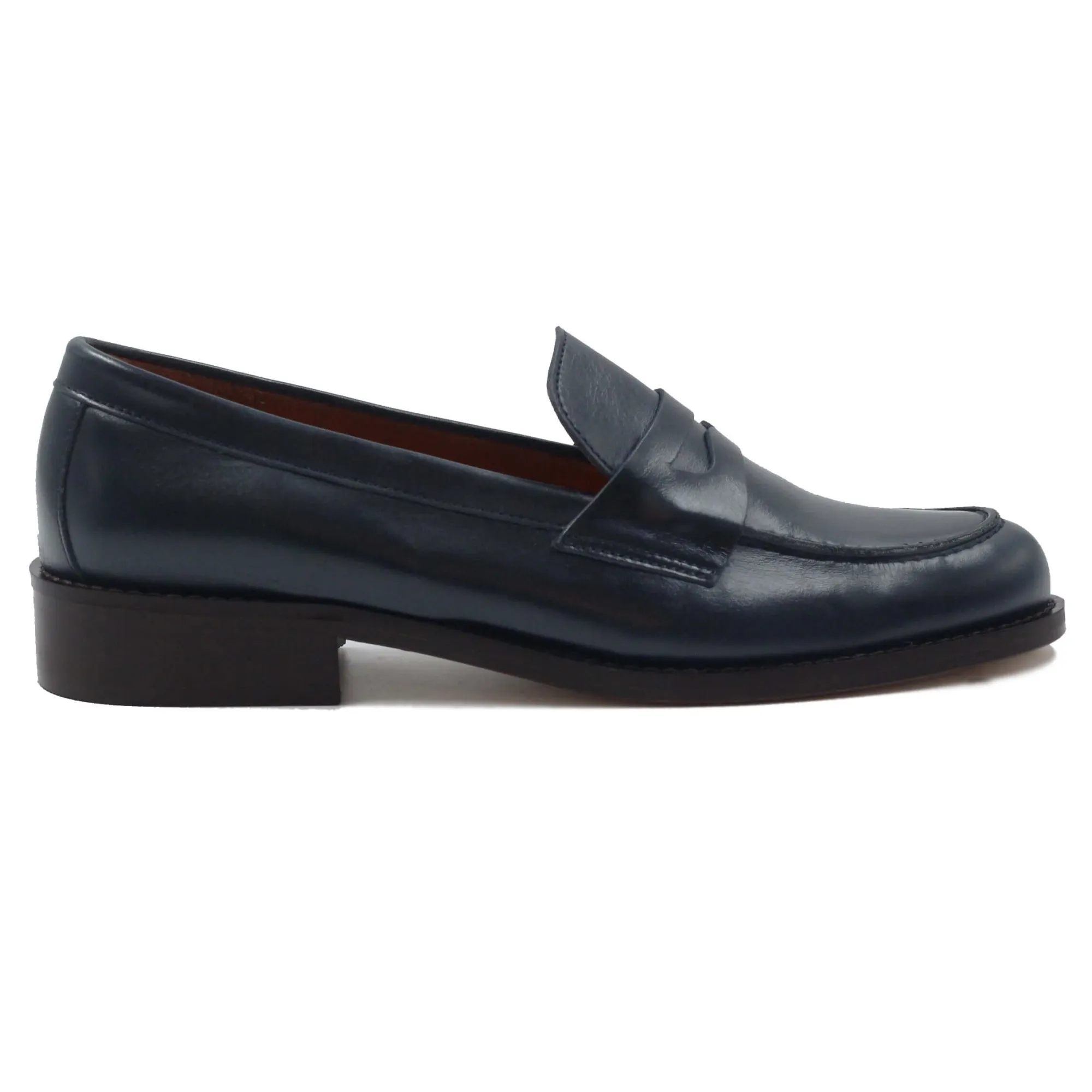 New Mocassins cuir bleu Femme Mocassins & Derbies