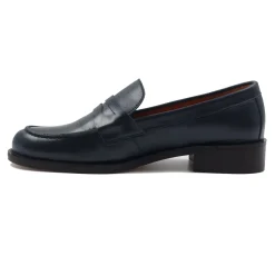 New Mocassins cuir bleu Femme Mocassins & Derbies