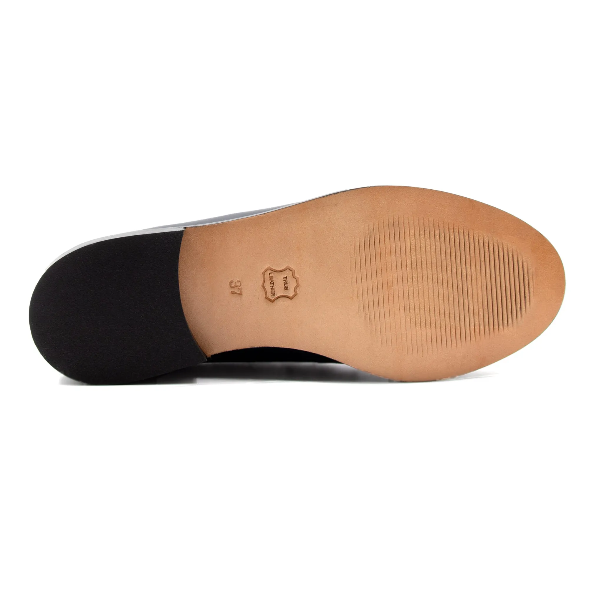 Shop Mocassins cuir bleu blanc Femme Mocassins & Derbies
