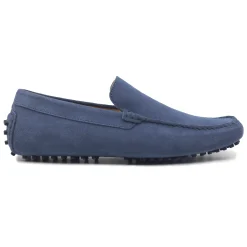 Outlet Mocassins cuir daim bleu Homme Mocassins