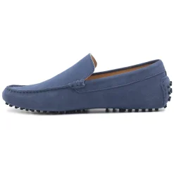 Outlet Mocassins cuir daim bleu Homme Mocassins