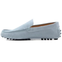 Cheap Mocassins cuir daim bleu clair Homme Mocassins