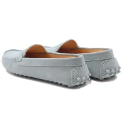 Cheap Mocassins cuir daim bleu clair Femme Mocassins & Derbies