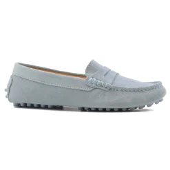Cheap Mocassins cuir daim bleu clair Femme Mocassins & Derbies