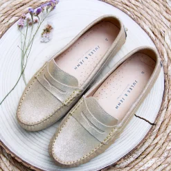 Store Mocassins cuir daim métallisé Femme Mocassins & Derbies