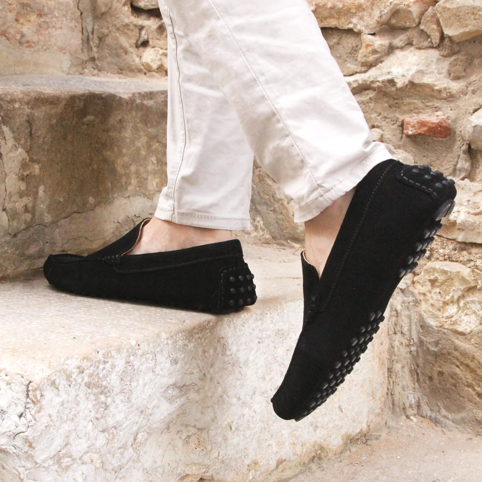Cheap Mocassins cuir daim Homme Mocassins
