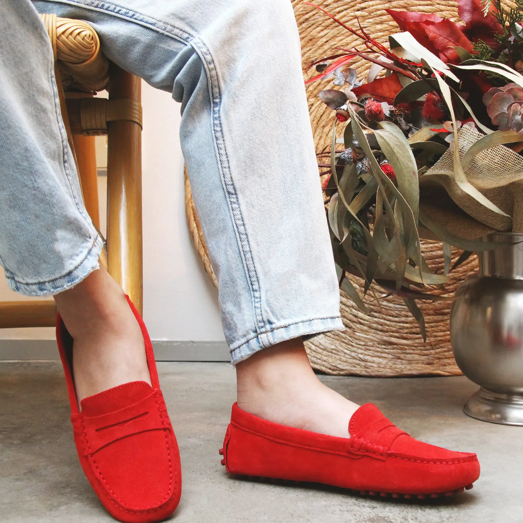Store Mocassins cuir daim Femme Mocassins & Derbies
