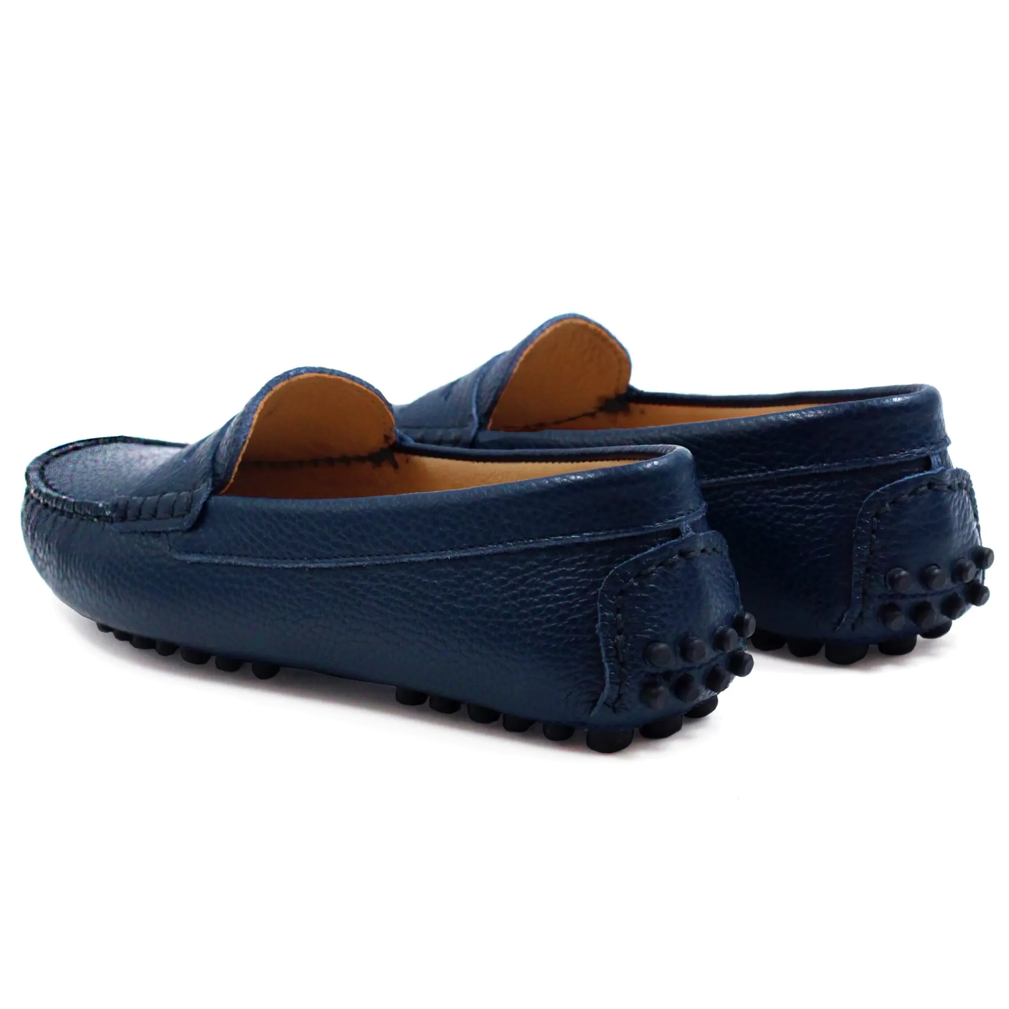 Outlet Mocassins cuir grainé bleu Femme Mocassins & Derbies