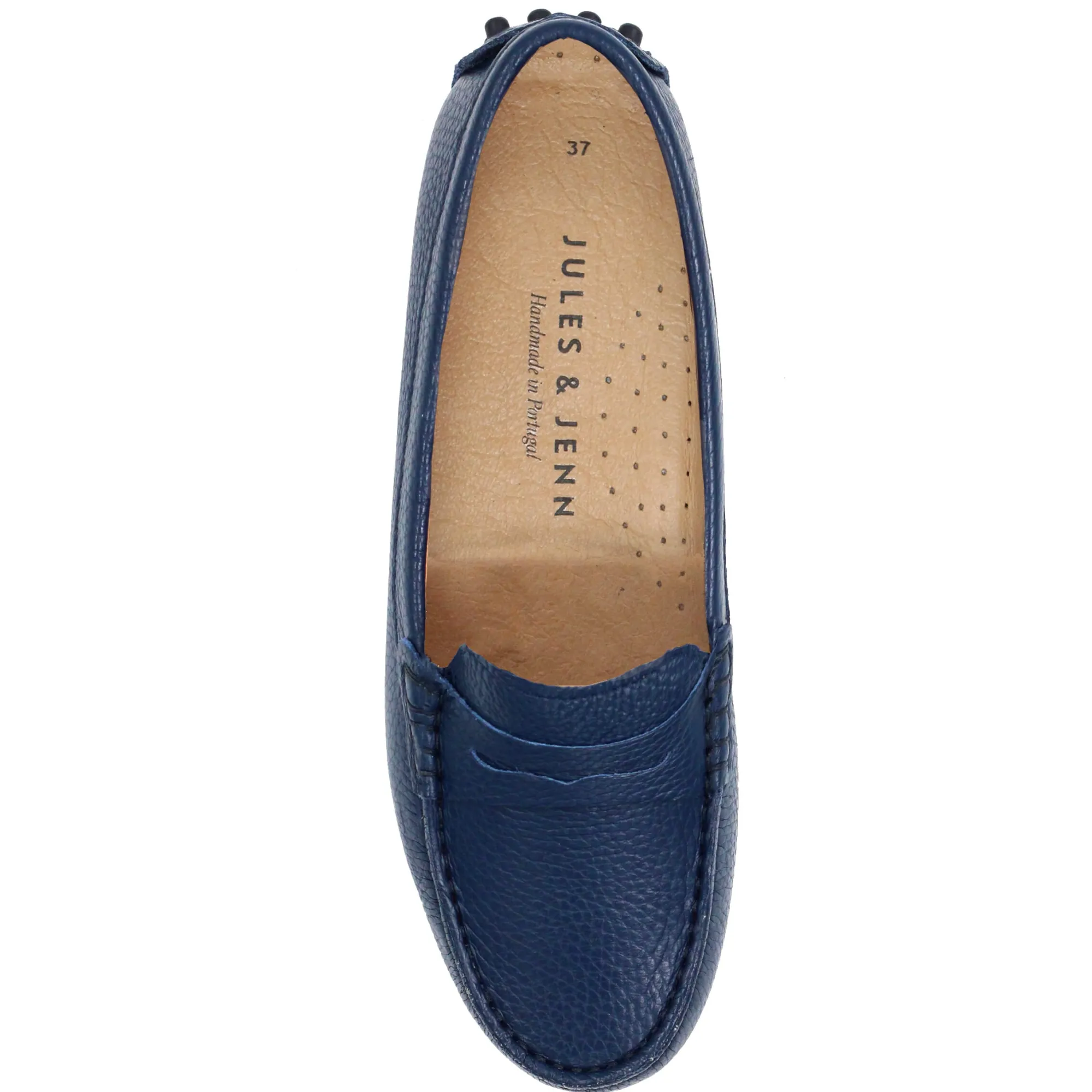 Outlet Mocassins cuir grainé bleu Femme Mocassins & Derbies