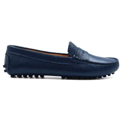 Outlet Mocassins cuir grainé bleu Femme Mocassins & Derbies
