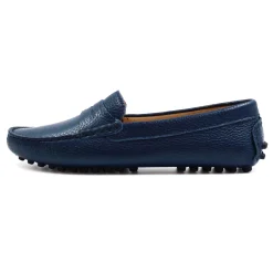 Outlet Mocassins cuir grainé bleu Femme Mocassins & Derbies