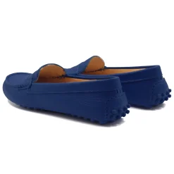 Shop Mocassins cuir grainé bleu royal Femme Mocassins & Derbies