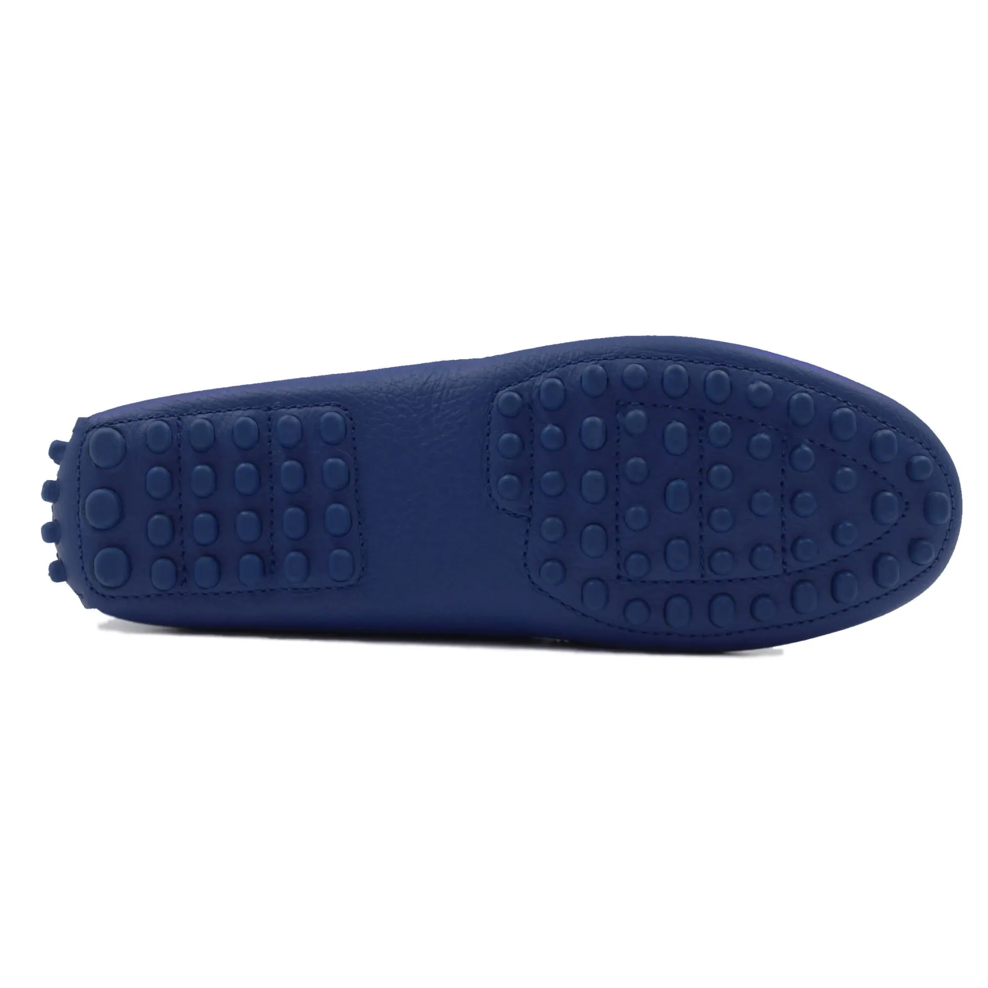 Shop Mocassins cuir grainé bleu royal Femme Mocassins & Derbies