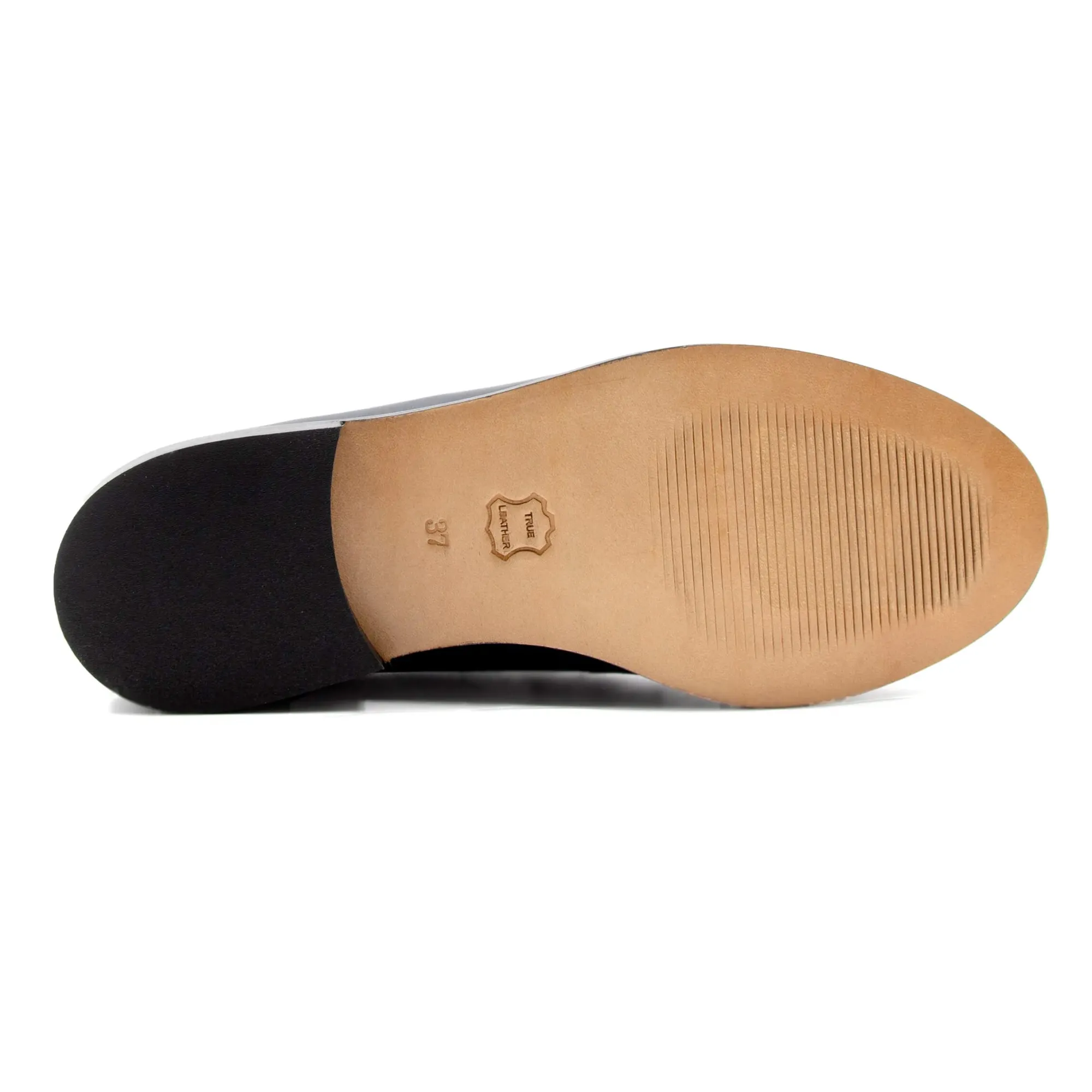 Discount Mocassins cuir noir léopard Femme Mocassins & Derbies