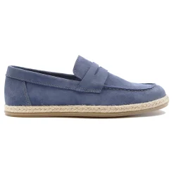 Hot Mocassins espadrilles cuir bleu Homme Mocassins
