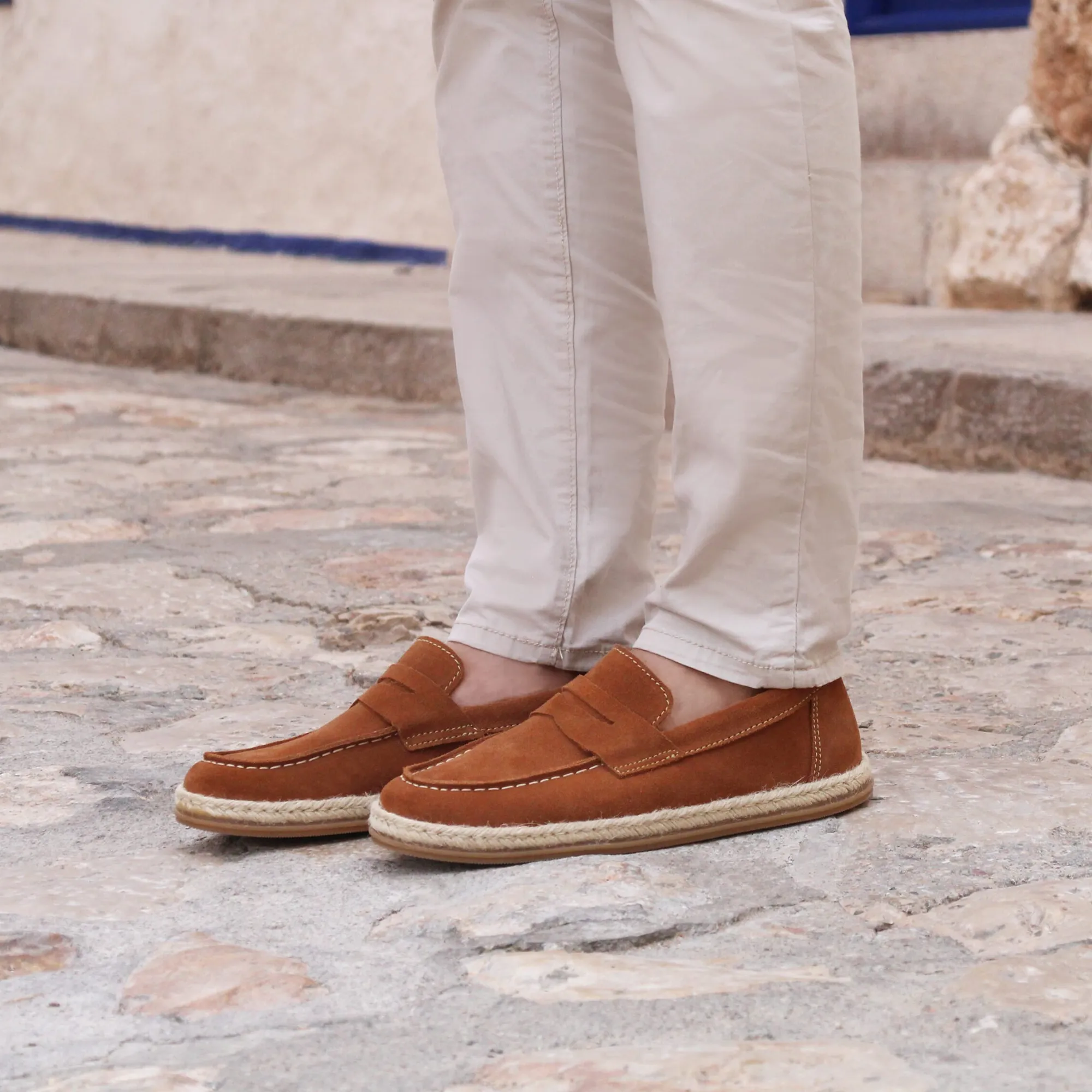 Cheap Mocassins espadrilles cuir Homme Mocassins