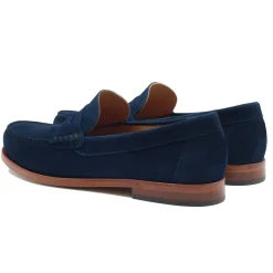 Store Mocassins urbains cuir daim bleu Homme Mocassins