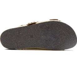 Cheap Mules liège clous cuir métallisé Femme Sandales