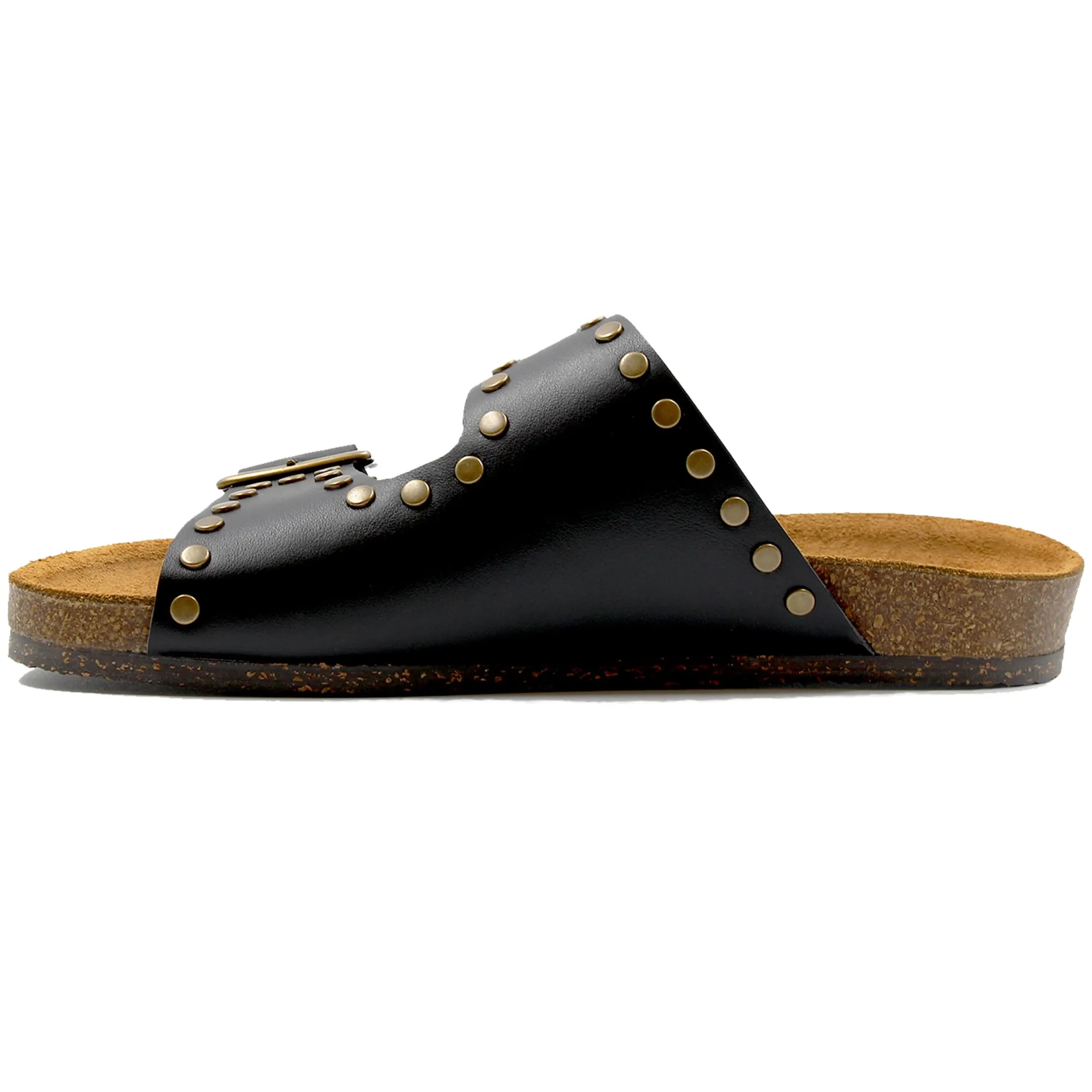 Discount Mules liège clous cuir Femme Sandales