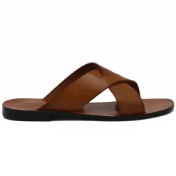 Sale Mules plates cuir Femme Sandales