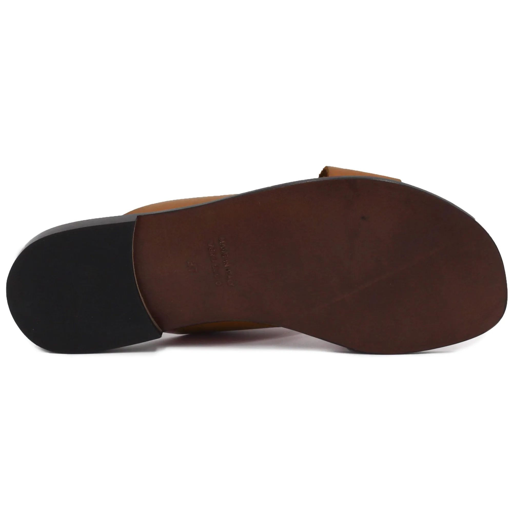 Sale Mules plates cuir Femme Sandales