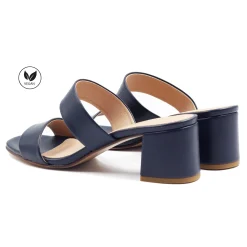 Best Mules talon bandeau fibre pomme bleue Femme Sandales