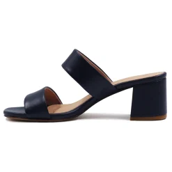 Best Mules talon bandeau fibre pomme bleue Femme Sandales