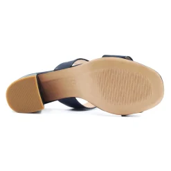 Best Mules talon bandeau fibre pomme bleue Femme Sandales